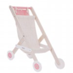 Žaislinis medinis vežimėlis lėlėms su krepšiu priedams | Classic World CW50549